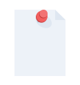 A blank piece of paper with a red thumbtack.